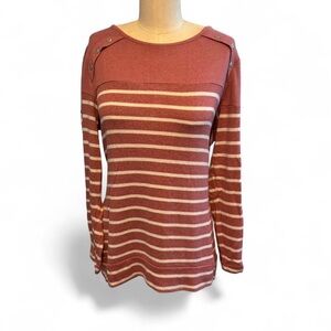 Stitch fix Elegant Button-Detail Striped Long Sleeve Top